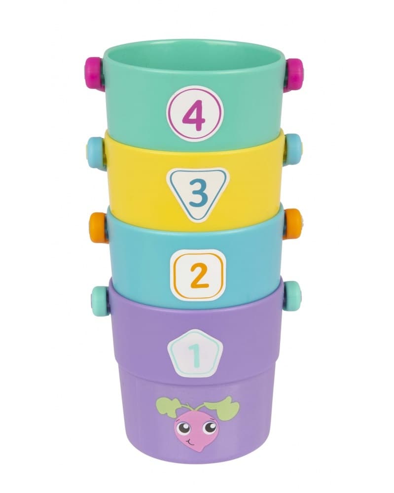 Активна играчка кофички с жетони за броене и сортиране Playgro, 12-36м
