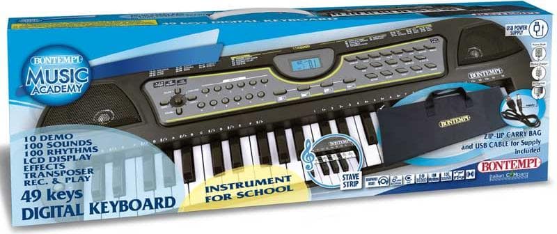 Bontempi - Синтезатор с 49 клавиша, с чанта и адаптор