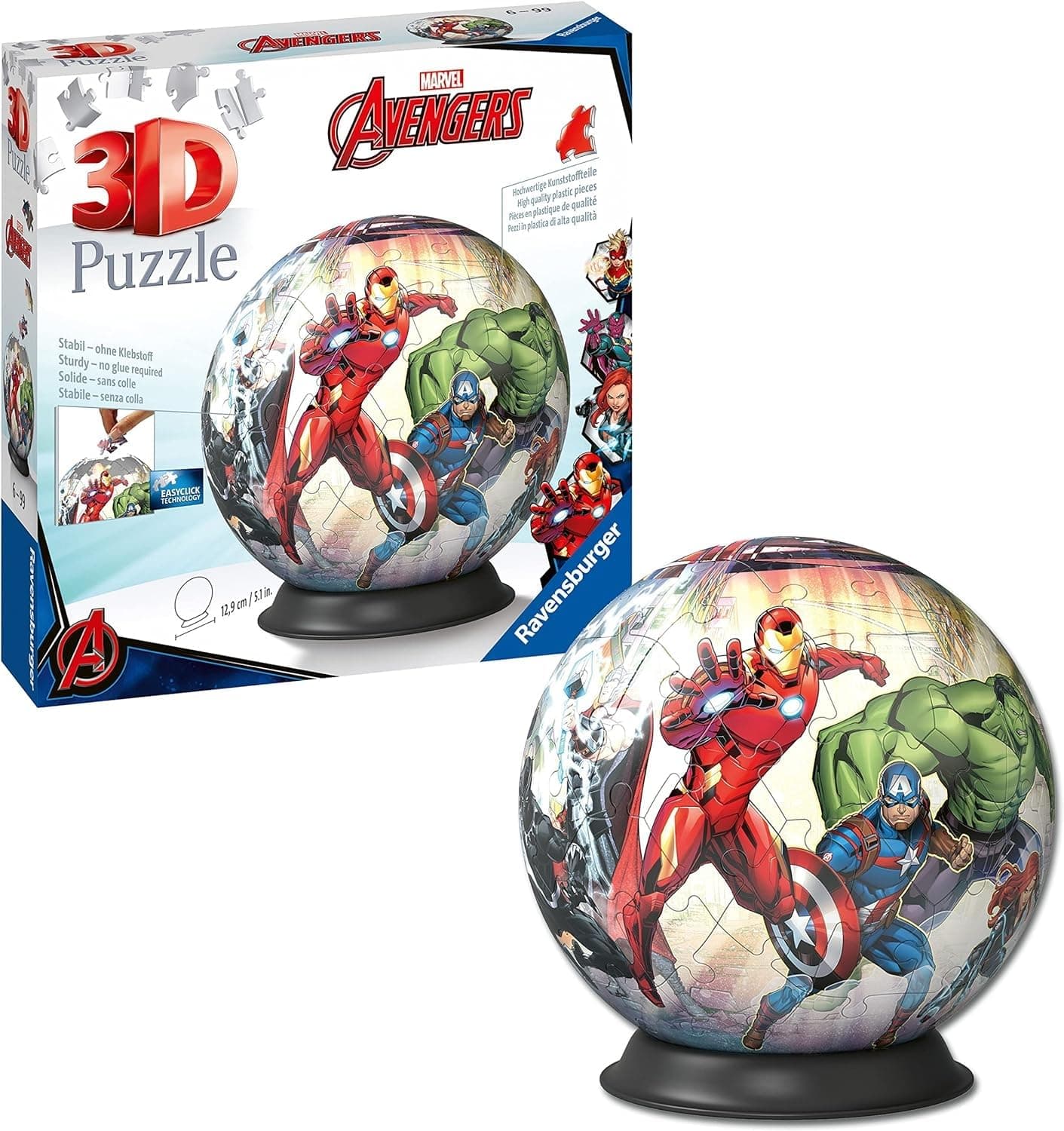 3D Пъзел топка Ravensburger 72 ел. - Marvel Avengers