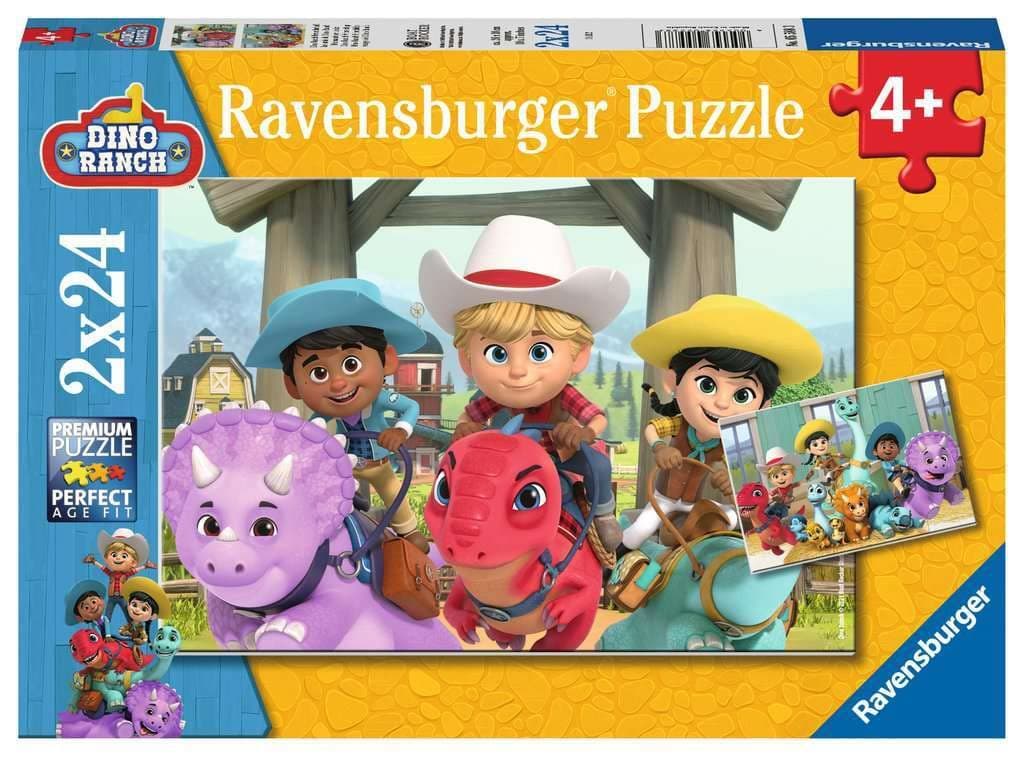 Пъзел Ravensburger 2x24 ел. - Ранчо с динозаври. Приятелство