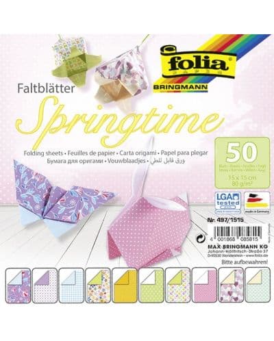 Блокче с цветни хартии за оригами Folia - Пролет