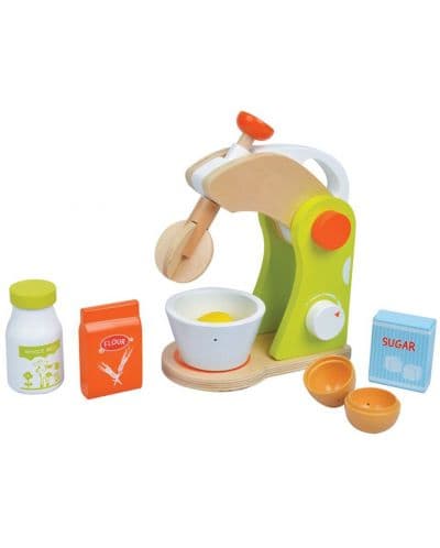 Игрален комплект Lelin - Детски миксер, с продукти, зелен