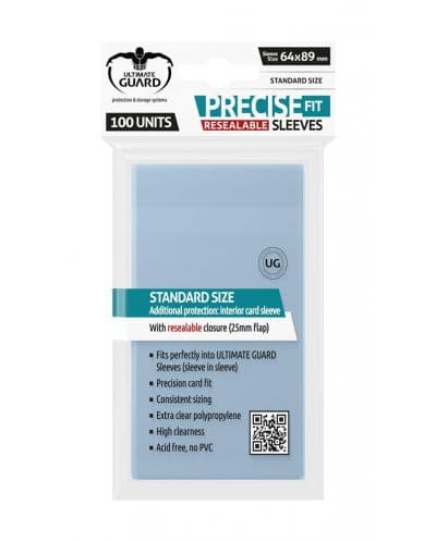 Ultimate Guard Precise-Fit Sleeves Resealable Standard Size Transparent (100)