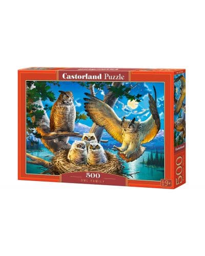 Пъзел Castorland от 500 части - Семейство бухали