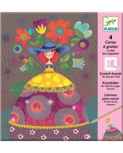 Комплект скреч картини Djeco - The Beauties Ball