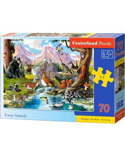 Пъзел Castorland от 70 части - Горски животни
