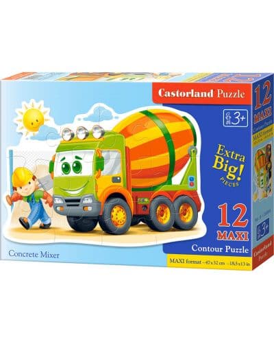 Пъзел Castorland от 12 XXL части - Бетонобъркачка