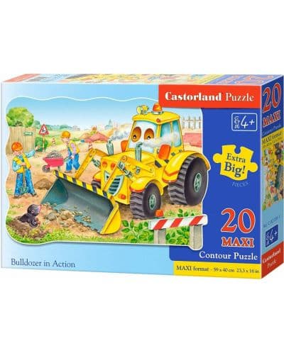 Пъзел Castorland от 20 XXL части - Булдозер в действие
