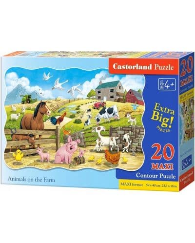 Пъзел Castorland от 20 XXL части - Животни във фермата