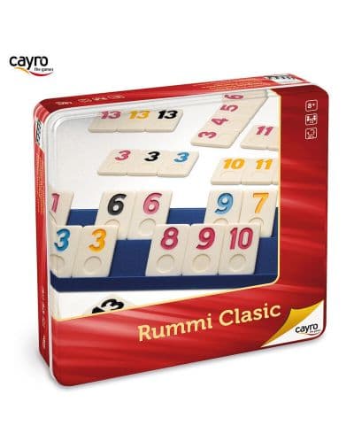 Детска игра Cayro - Rummi Classic, в метална кутия
