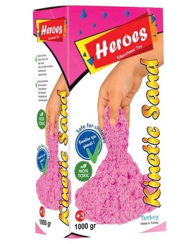 Кинетичен пясък в кутия Heroes - Розов цвят, 1000 g