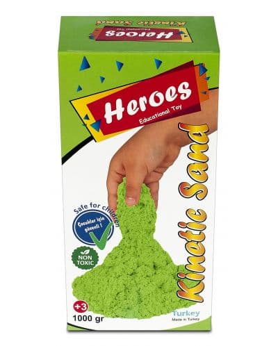 Кинетичен пясък в кутия Heroes - Зелен цвят, 1000 g