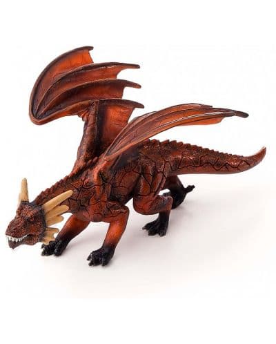 Фигурка Mojo Fantasy&amp;Figurines - Огнен дракон с подвижна челюст