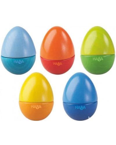 Дървени музикални яйца Haba, 5 броя
