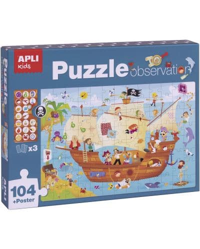 Асоциативна игра Аpli - Пъзел Пиратски кораб, 104 части