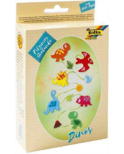 Комплект за шиене с фалц Folia - Динозаври