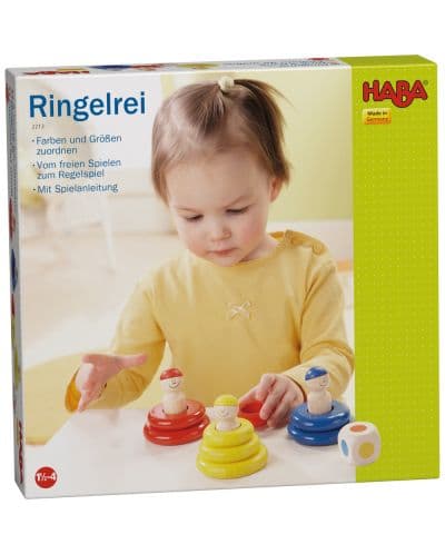 Детска дървена игра за нанизване Нabа - Цветни рингове