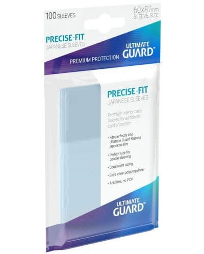 Протектори Ultimate Guard Precise-Fit Sleeves - Japanese Size, прозрачни, 100 броя