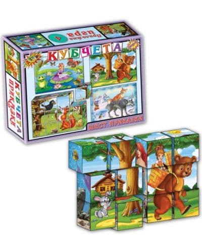 Игра с кубчета - 6 приказки, 12 броя