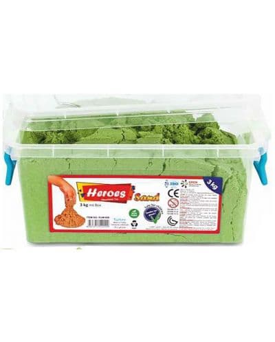Кинетичен пясък Heroes - Зелен цвят, 3 kg