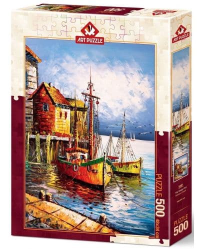Пъзел Art Puzzle от 500 части - Пристанище в оранжево