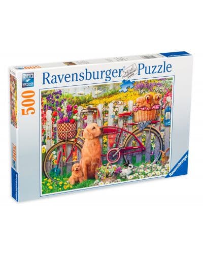 Пъзел Ravensburger от 500 части - Кученца в двора