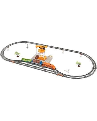 Игрален комплект Zefeng Toys - Товарен влак с релси и кран, 3m