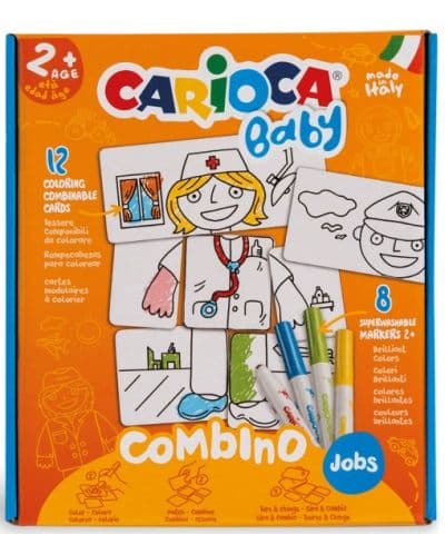 Творчески комплект Carioca Baby - Пъзел за оцветяване, 8 маркера