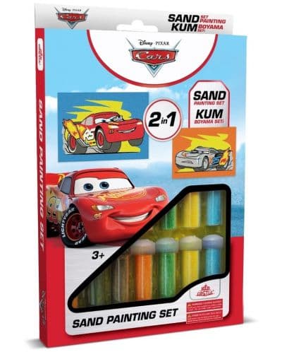 Комплект за оцветяване с пясък Red Castle - Cars 3, с 2 картини