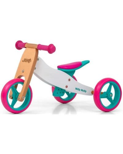Колело за баланс Milly Mally - Jake, 2в1, Розово класик