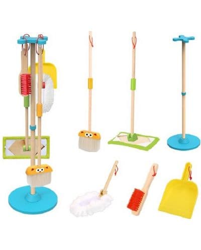 Дървен комплект за почистване Tooky toy