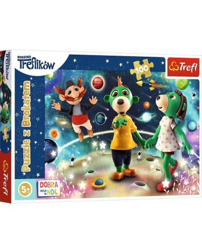 Пъзел Trefl от 100 части - Трефлики сред звездите