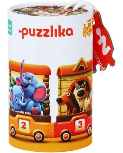 Комплект образователни пъзели Puzzlika - Влакче с числа, 20 части