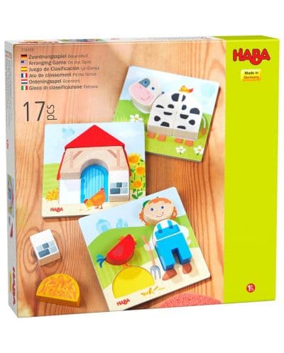 Детска игра за съвпадение и вгнездяване Haba - Ферма
