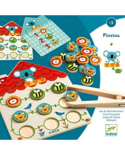 Дървена образователна игра Djeco - Pinstou Дърво