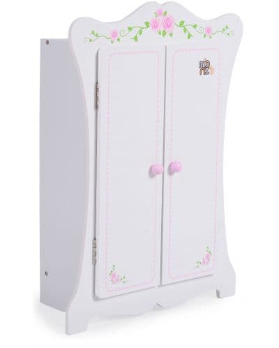 Дървен гардероб за кукла Moni Toys - 011, бял
