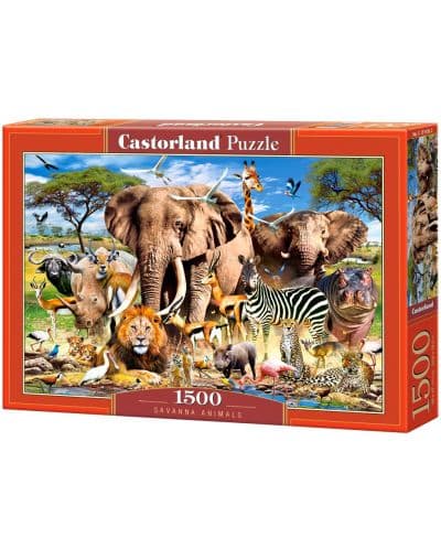 Пъзел Castorland от 1500 части - Животните в Саваната