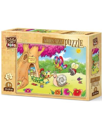 Дървен пъзел Art Puzzle от 25 части - Художници в гората