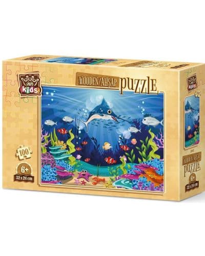 Дървен пъзел Art Puzzle от 100 части - Подводни приключения