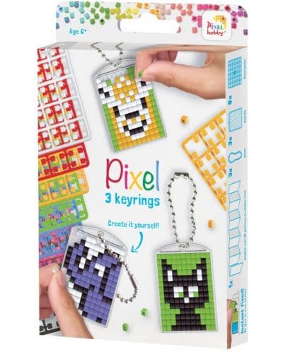 Креативен комплект с пиксели Pixelhobby - Ключодържатели, животни