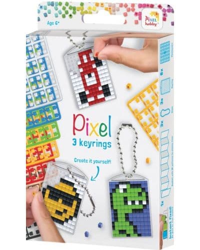 Креативен комплект с пиксели Pixelhobby - Ключодържатели, готини