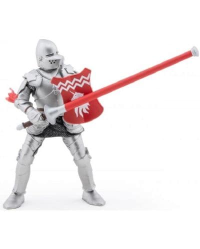 Фигурка Papo The Medieval Era - Рицар с червено копие