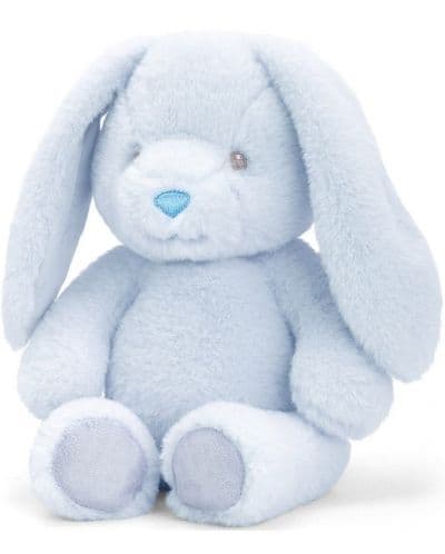 Eкологична плюшена играчка Keel Toys Keeleco - Бебе зайче, синьо, 20 cm