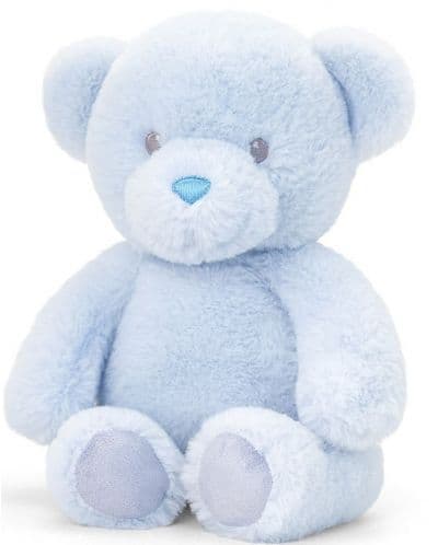 Eкологична плюшена играчка Keel Toys Keeleco - Бебе мече, синьо, 16 cm