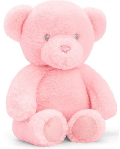Eкологична плюшена играчка Keel Toys Keeleco - Бебе мече, розово, 20 cm