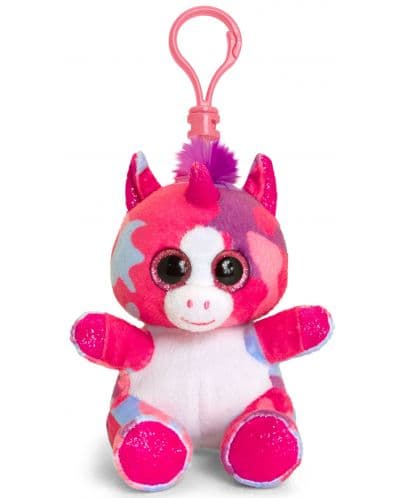 Плюшена играчка с клипс за раница Keel toys - Еднорог, розов, 12 cm
