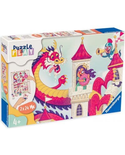 Пъзел-настолна игра Ravensburger от 2 х 24 части - Драконово царство