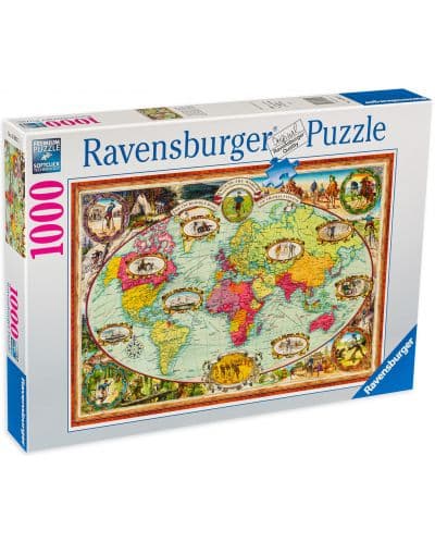 Пъзел Ravensburger от 1000 части - Географска карта