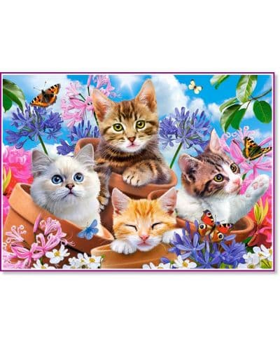 Пъзел Castorland от 120 части - Котета и цветя