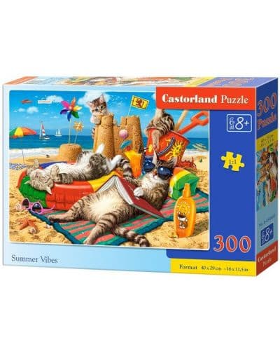 Пъзел Castorland от 300 части - Котки на плажа